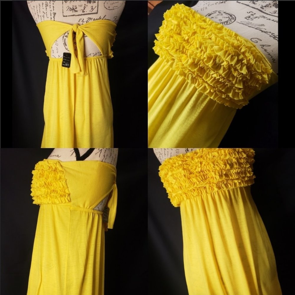 Venus Yellow Strapless Dress